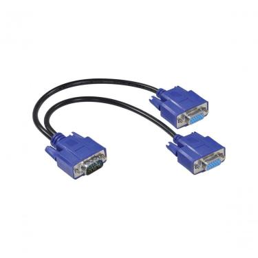 Imagem de Cabo Y VGA AVY-1M-2F 1 Macho X 2 Fêmea 15 Pinos para Dois Monitores em Modo Espelho e Projetores Vinik