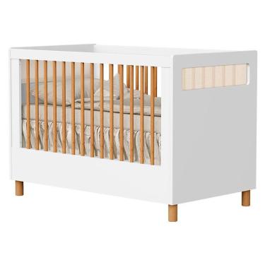 Imagem de Berço Americano Infantil Ollie Branco Acetinado - Reller