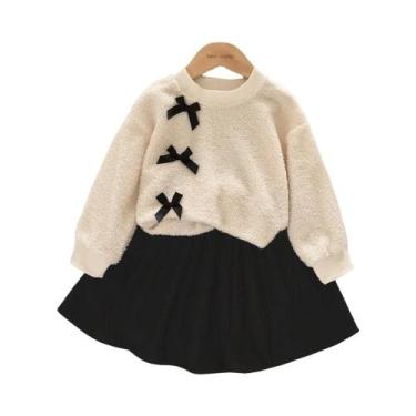 Imagem de Conjunto De Saia E Top De Plush Para Meninas De 3 a 7 Anos, Roupas De 