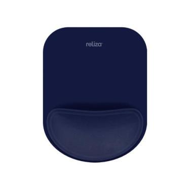 Imagem de Mousepad Ergonômico Reliza Compact, Com Apoio de Pulso em Gel, Marinho