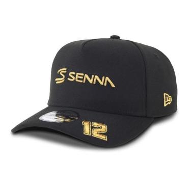 Imagem de Boné New Era 9FORTY A-FRAME Senna Lotus - Preto e Dourado-Unissex