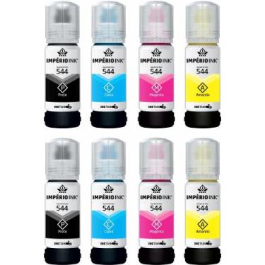 Imagem de Kit 8 refil tinta imperio ink compativel para t544 l3110 l3250 l3150 b