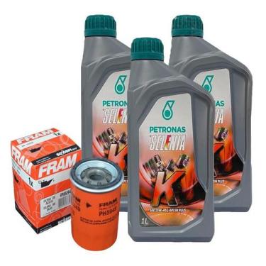 Imagem de Kit Troca de Óleo 15w40 Selenia Semi Sintético + Filtro de Óleo FRAM U