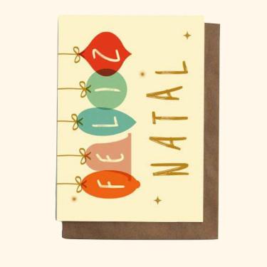 Imagem de Cartão de Natal Best Christmas Tpc em Papel Texturizado 250G 21X14,8CM com Envelope Kra...