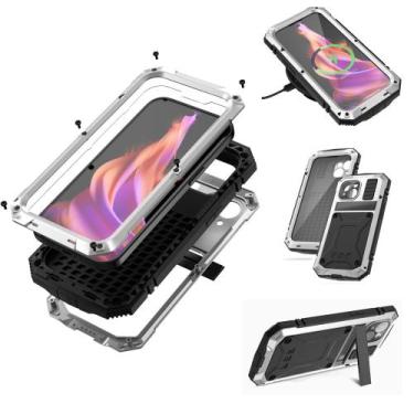 Imagem de Capa de telefone Lunivop iPhone 15 6.1" Military Rugged Silver
