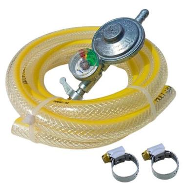 Imagem de Kit Registro Gás Cozinha Botijão Regulador Mangueira 3,5 mts - IMAR VI