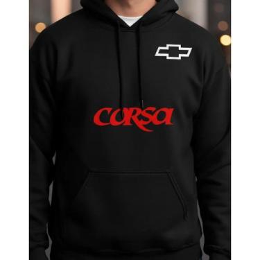 Imagem de Blusa De Moletom Casaco Frio Chevrolet Corsa Bolso Capuz - Marinho Sto