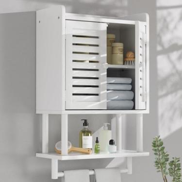 Imagem de Armário de parede de banheiro AmazerBath Bamboo com barra de toalha 21