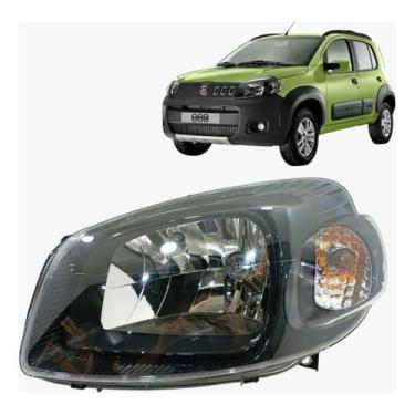 Imagem de Farol Esquerdo Com Máscara Negra Novo Uno Fiat 51897843 Esquerdo/motor