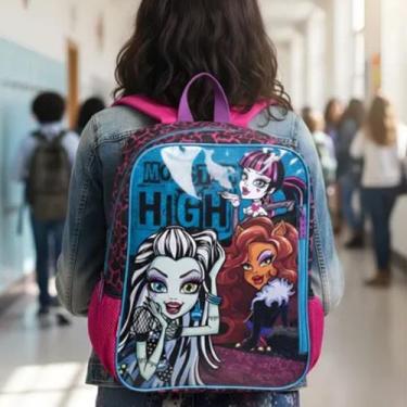 Imagem de Mochila Grande Escola Infantil Costas Reforçada Monster High