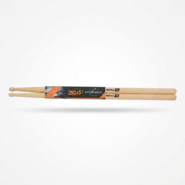Imagem de Par Baquetas Bateria Zeus 7A Maple Madeira Premium Ponta Oval Controle