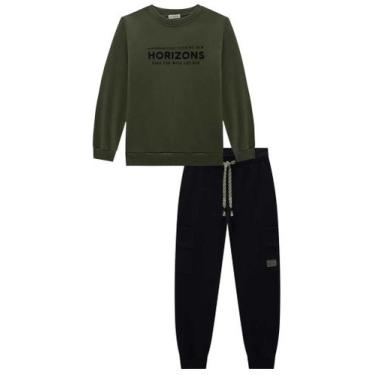 Imagem de Conjunto Infantil Juvenil De Moletom Sem Capuz Masculino Luc.boo 79977