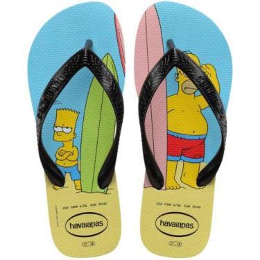 Imagem de Chinelo havaianas masculino simpsons 4137889, Azul, Preto, 41