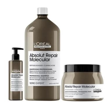 Imagem de Kit LOreál Molecular Sh 1,5L + Sérum 250ml+ Máscara 500ml - Loréal Pro