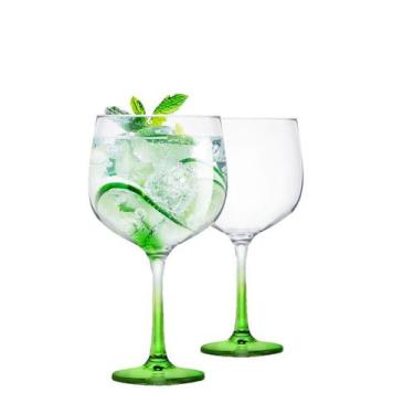 Imagem de Taça de gin 705 ml haste verde lv c/ 2pç - Ruvolo