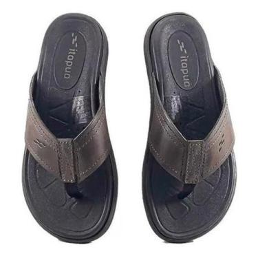 Imagem de Chinelo Masculino Dedo em couro Legitimo Itapuã, Café, 42