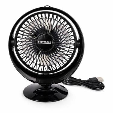 Imagem de Mini Ventilador Portátil de Mesa Usb Compacto Prático Preto 5 Pás para