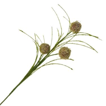 Imagem de Flor Artificial Craspedia 55cm para Decoração com Haste em Arame Revestido e 3 Flores Carmella Presentes