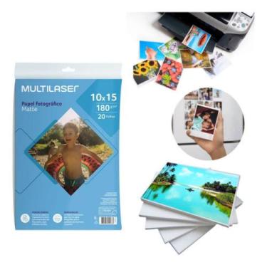 Imagem de Papel Fotográfico Matte 10x15cm 20 Folhas Multilaser PE047