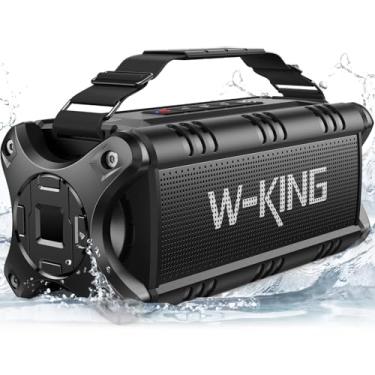 Imagem de W-KING Alto-falante Bluetooth, alto-falante portátil máximo de 90 W para uso externo, IPX6 à prova d'água/subwoofer de graves profundos de 50 W/40H/EQ/emparelhamento duplo/TF/AUX, alto-falantes