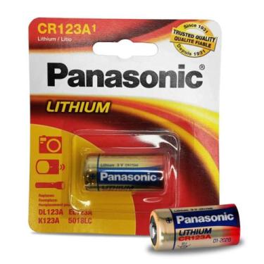 Imagem de Bateria de Lítio CR123 Panasonic 3V Duradoura p CFTV e Controles 1 Uni