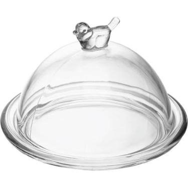Imagem de Prato para Doce com Tampa Bird 15cm x 10cm Cristal  Wolff