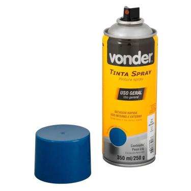 Imagem de Tinta Spray Uso Geral Alta Cobertura Secagem Rápida Acabamento Brilhante Azul Escuro 350ML Vonder