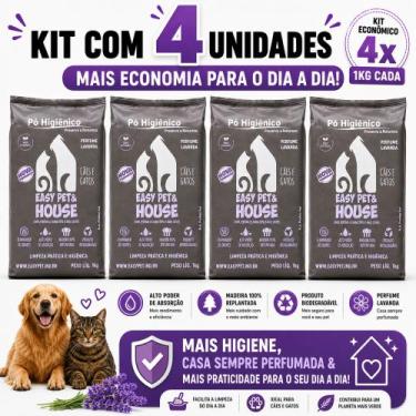 Imagem de Pó Higiênico Pet Lavanda 1 kg Cachorros e Gatos Elimina Odores Easy Pe