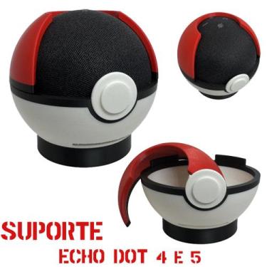 Imagem de Suporte Para Echo Dot 4 E 5 Tema Pokémon Alexa - MediPrint3D