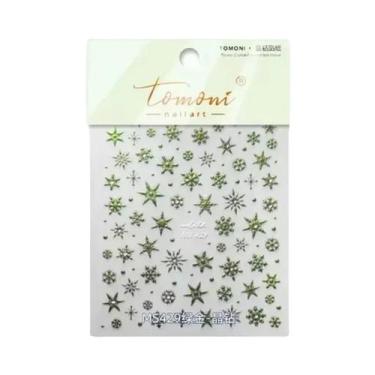 Imagem de Adesivos De Unha 5D Laser Com Floco De Neve De Strass Brilhante Para O