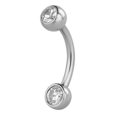 Imagem de Piercing Prata 925 De Umbigo Redondo Com Pedra De Zircônia - NoBrand