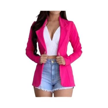 Imagem de Casaco Esportivo Feminino Estiloso, Blusa Casual de Escritório de Mang