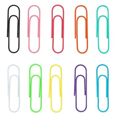 Imagem de Clipes de papel jumbo de 10,16 cm tamanho grande – Acessórios para suprimento de escritório com cores sortidas de 100 mm – Agulha de papel gigante fofa – Marcador de página multicolorido., 10 Color