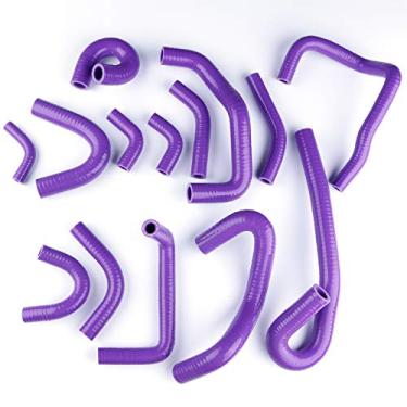 Imagem de LUXERAD Mangueira de arrefecimento de silicone de desempenho de 3 camadas 4,5 mm para Ni ssan Skyline R32 R33 R34 GTR RB RB26DETT (Roxa)