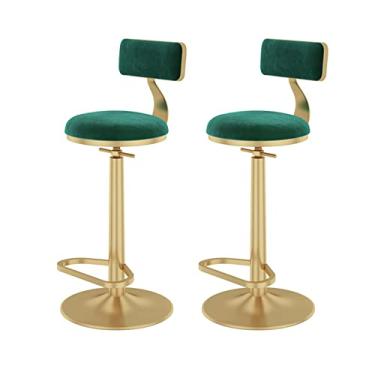 Imagem de 2 Peças, Banqueta De Barra Alta Altura De Balcão Banqueta De Barra Giratória De Altura Ajustável, Estofada Com Encosto Com Apoio Para Os Pés, Adequado Para Ilha De Cozinha Em Casa, Bistrô