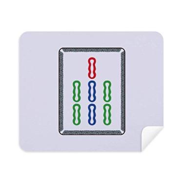 Imagem de Pano de limpeza Mahjong Bamboo Bar 7 azulejos padrão limpador de tela 2 peças tecido de camurça