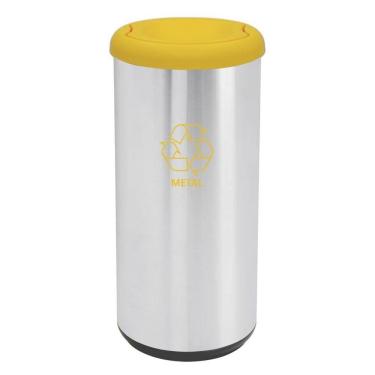Imagem de Lixeira Inox Tramontina Cápsula Selecta Plus Basculante Scotch Brite  Amarela em Polipropileno 40 L Tramontina