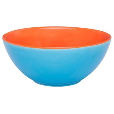 Imagem de Kit 12 Tigelas Bowl Bicolor Azul e Laranja Oxford® Cerâmica 600Ml
