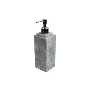 Imagem de Porta Sabonete Líquido Dispenser em Pedra Sabão Prata 22x7cm