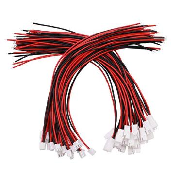 Imagem de smseace 25 Pares 22 Awg Xh2.54 2 Pinos Fêmea/Macho Conexões Plug 200Mm Vermelho E Preto Conectores Jst De 2 Pinos Jst-Xh2.54 50 Contagem (Pacote De 1)