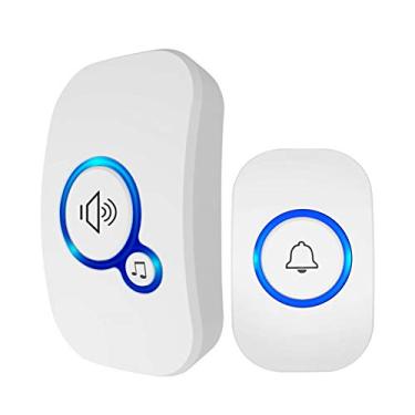 Imagem de Campainha sem fio sem fio sino de boas-vindas alarme sino de porta doméstico inteligente 32 músicas Campainha inteligente sem fio botão à prova d'água