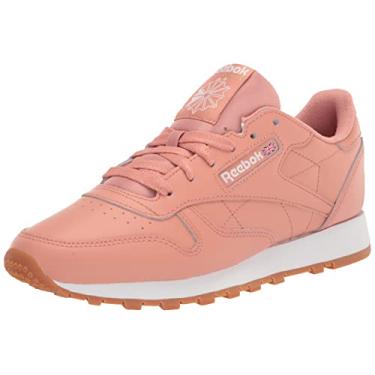 Imagem de Reebok Tênis de Couro Clássico Tênis Feminino, Coral Reefresh CanyonBranco, 9