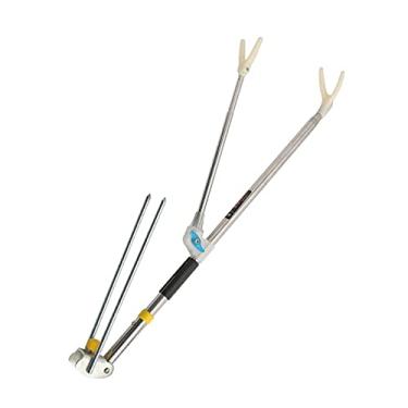 Imagem de Barraca de pesca Porta de pesca da torre de aço inoxidável portador de barra de mão do suporte da haste de mão inserida Oneco de artes de pesca Suporte para vara de pescar ( Size : 1.7M )