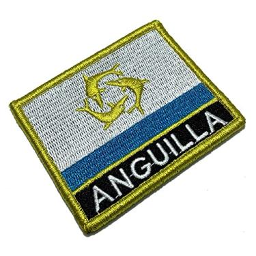 Imagem de BP0223NV01 Bandeira Anguilla Patch Bordado Fecho Contato