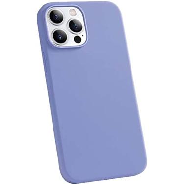 Imagem de HAODEE para Apple iPhone 13 Pro (2021) capa de silicone líquido de 6,1 polegadas, capa de telefone traseira totalmente embalada à prova de choque [proteção de tela e câmera] (cor: roxo)