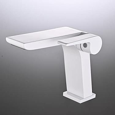 Imagem de Torneira de lavatório cinza pistola de latão bacia do banheiro cachoeira água quente e fria torneira misturadora guindaste de alça única cromo preto torneira misturadora, branco, china