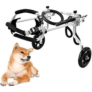 Imagem de KRASS Carrinho de bebê ajustável de 2 rodas, scooter de cachorro, cadeira de rodas de reabilitação de perna traseira para animais de estimação, cadeira de rodas para cães de animais paralisados (vários tamanhos, adequado para animais de estimação 1,5-60 kg), PP, colecionador 88