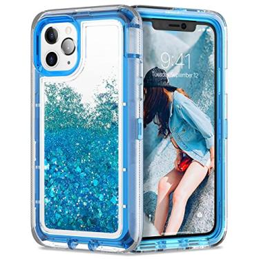 Imagem de Capa de areia movediça líquida Glitter Bling para iPhone 12 11 13 Pro Max XR XS X 7 8 6 Plus Capa transparente 360 à prova de choque, azul, para iPhone 6S Plus