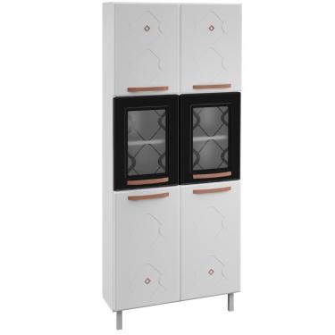 Imagem de Armário Paneleiro Aço Telasul Mirage New Com Vidro Bco/pto