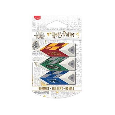 Imagem de Maped Conjunto de 3 borrachas pirâmide – Oferece precisão e conforto – Borracha branca – Licença do Harry Potter